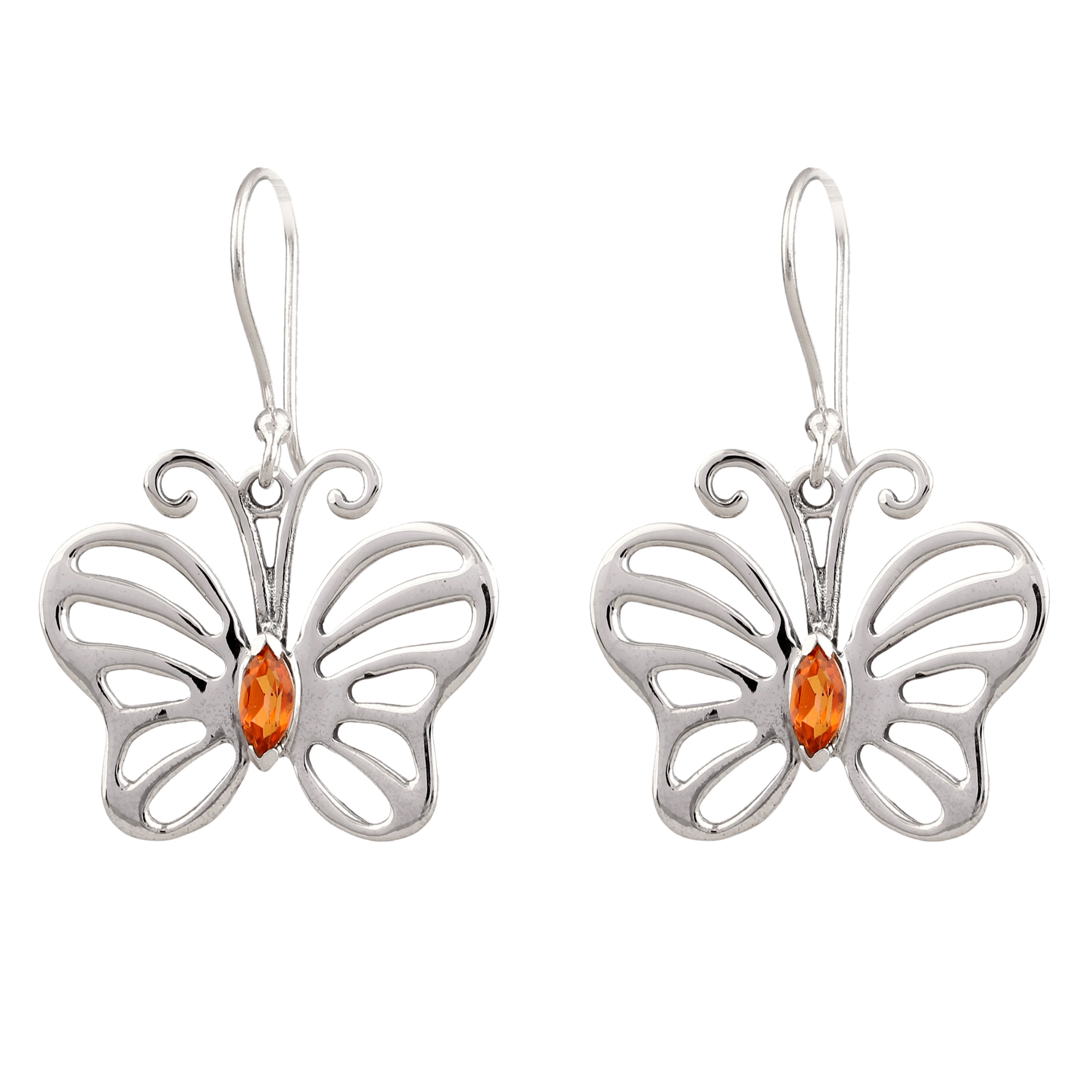 925 Sterling Silver Jewelry With Citrine Gemstone Earring