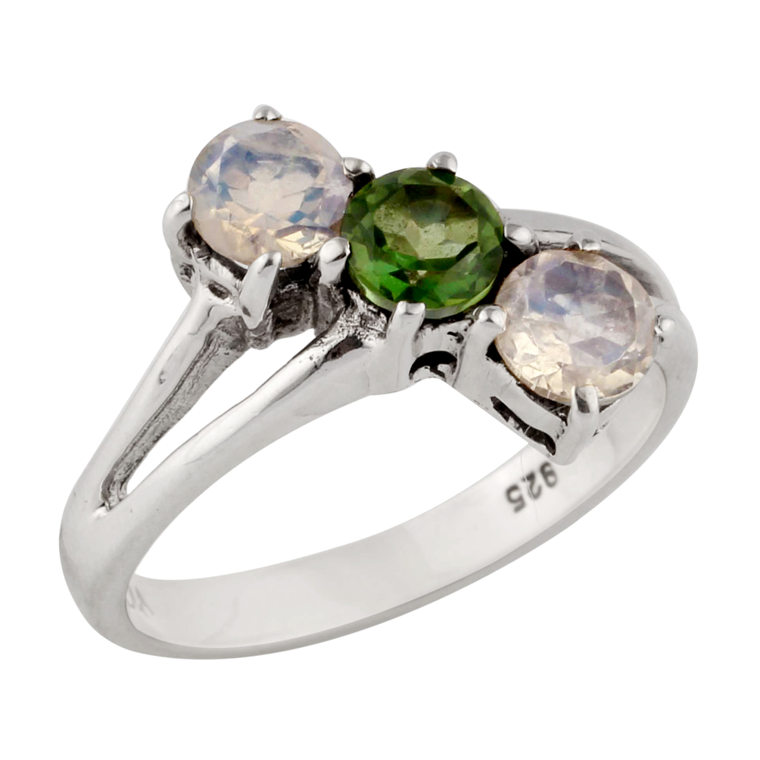 Moonstone & Green Topaz Ring