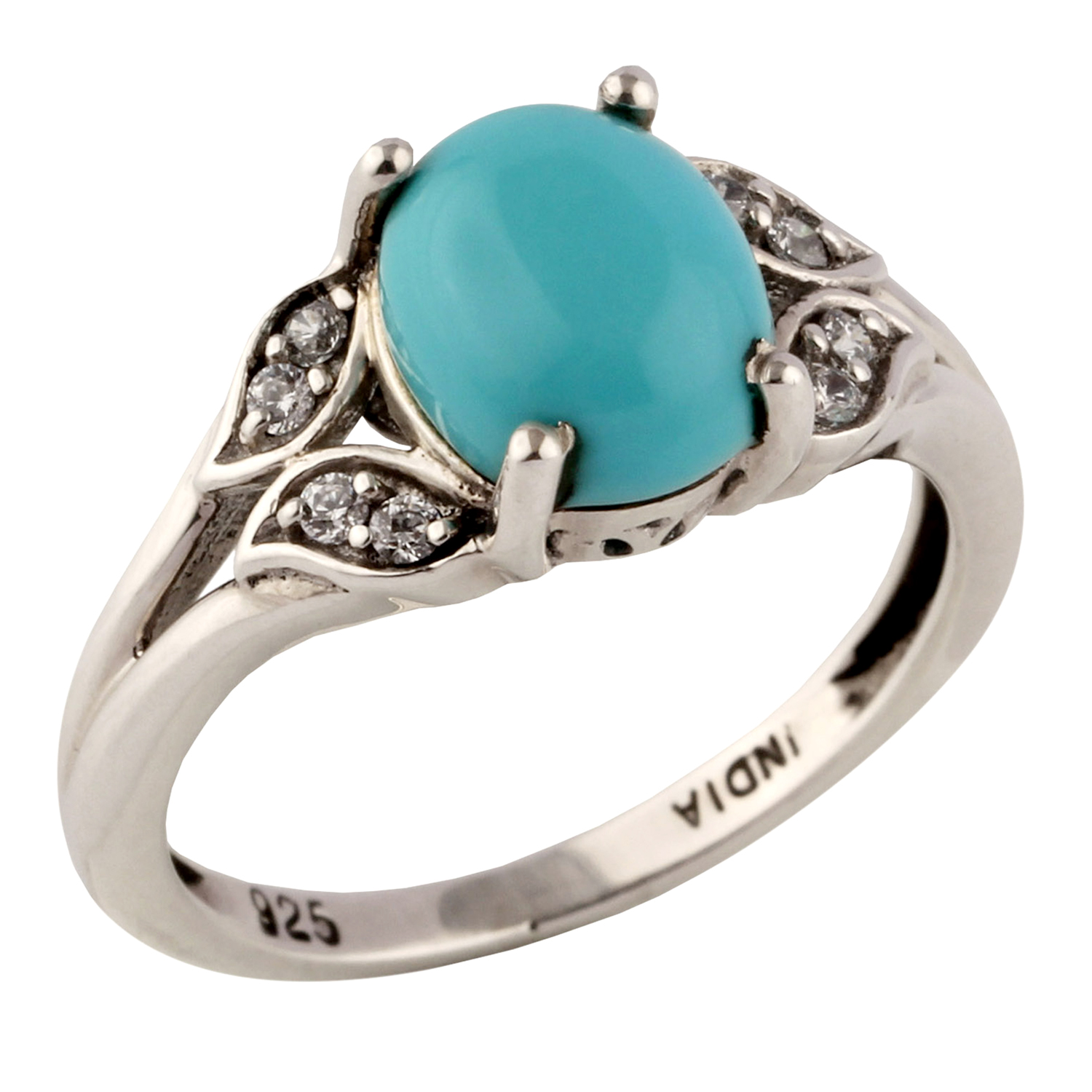 Turquoise and Zirconia Ring