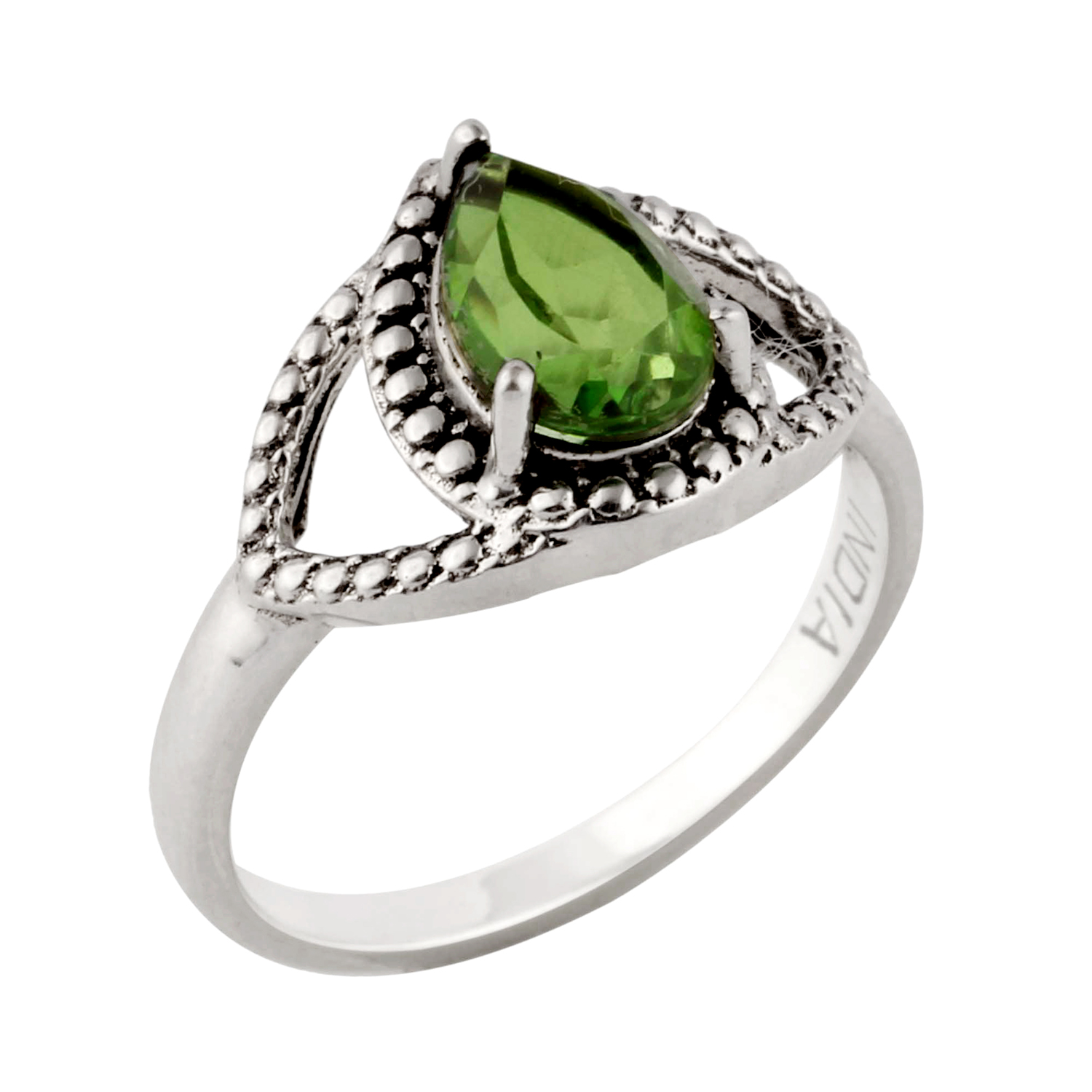 Green Quartz Gemstone Ring