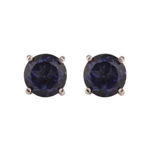 925 Sterling Silver Jewelry With Blue Quartz Gemstone Stud Earring