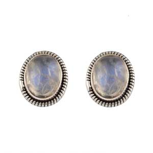 925 Sterling Silver Jewelry With Moonstone Gemstone Stud Earring
