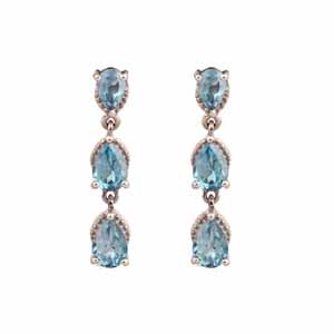 Blue Topaz Gemstone 925 Silver Stud Earring