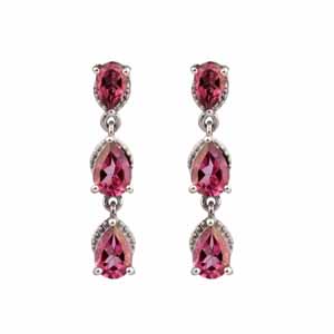 Pink Topaz Gemstone 925 Silver Stud Earring