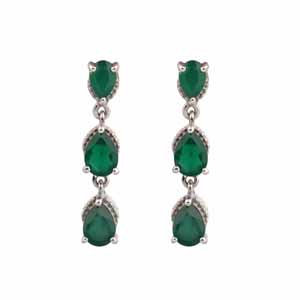 Green Onyx Gemstone 925 Silver Stud Earring
