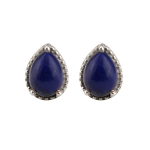 Lapis Lazuli Gemstone 925 Silver Stud Earring