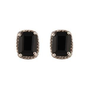 925 Sterling Silver Jewelry With Black Onyx Gemstone Stud Earring