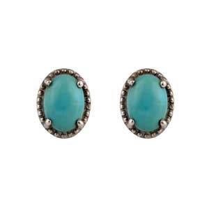 Turquoise Gemstone 925 Silver Stud Earring