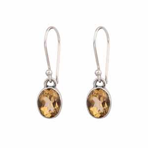925 Sterling Silver Jewelry With Citrine Gemstone Earring