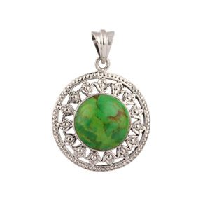 Green Turquoise Gemstone Chakra Pendant