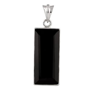Black Onyx Gemstone Silver Pendant