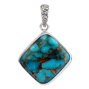 Blue Copper Turquoise Gemstone Pendant