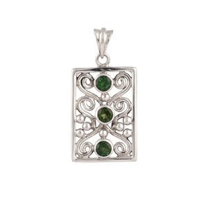 Green Topaz Gemstone Silver Pendant