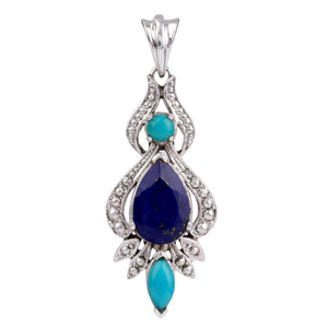 Lapis Lazuli and Turquoise Gemstone Pendant