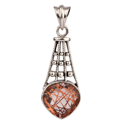 Rutile Quartz Silver Pendant