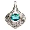 KSP-366F Aqua Quartz Silver Pendant