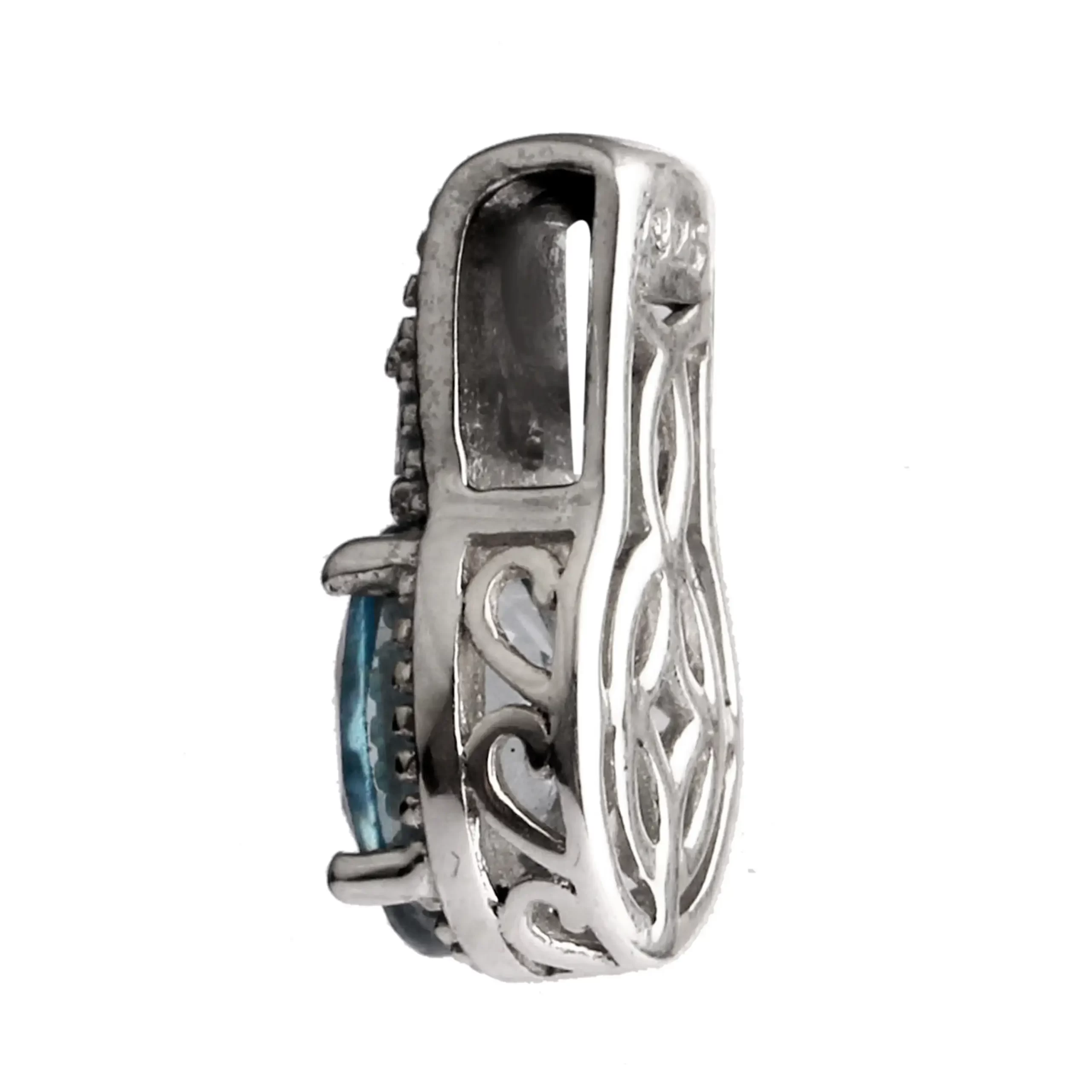 KSP-001B-1 Aqua Topaz Silver Pendant