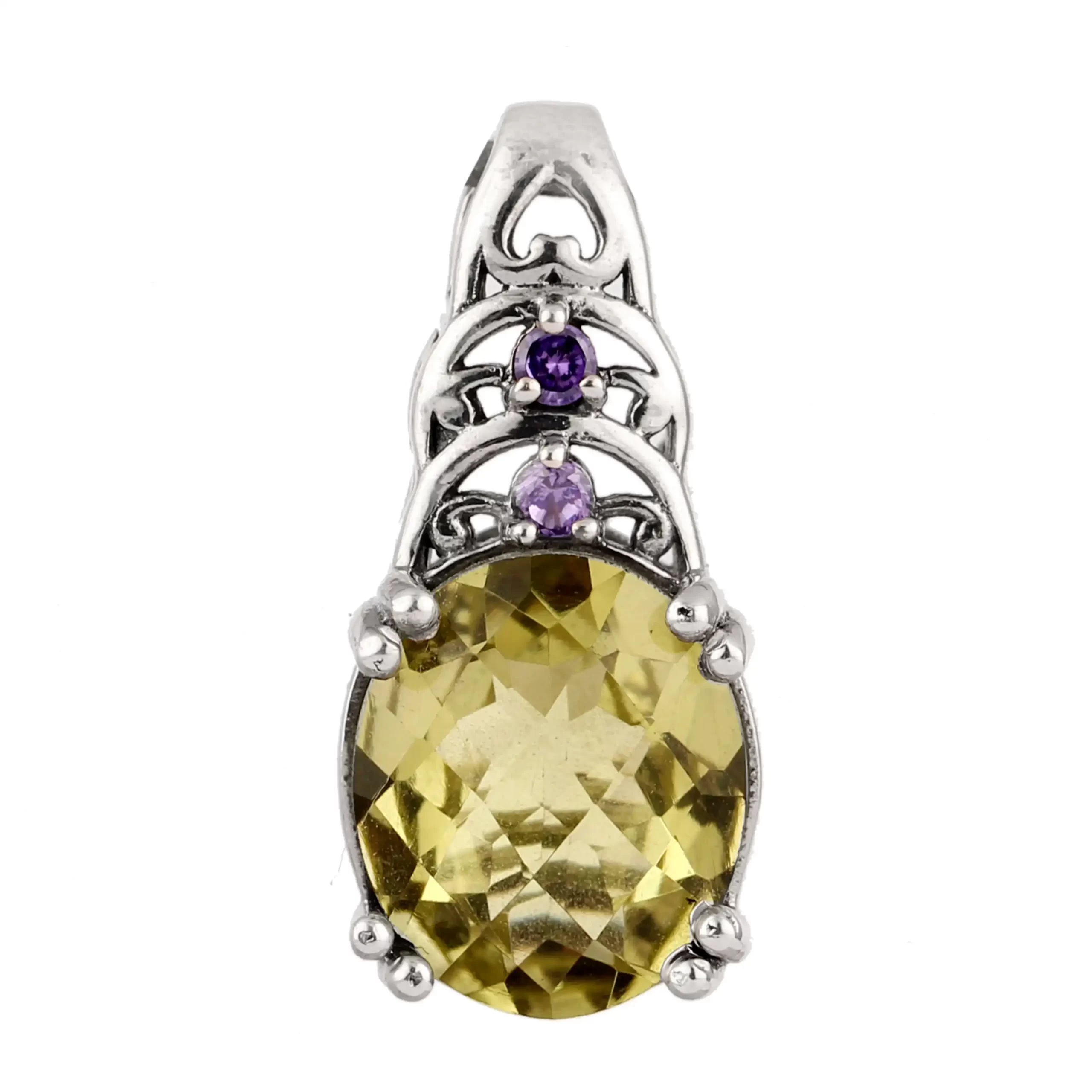 Lemon Quartz 925 Silver Pendant