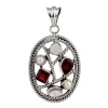 KSP-1065B Garnet, Pearl Silver Pendant