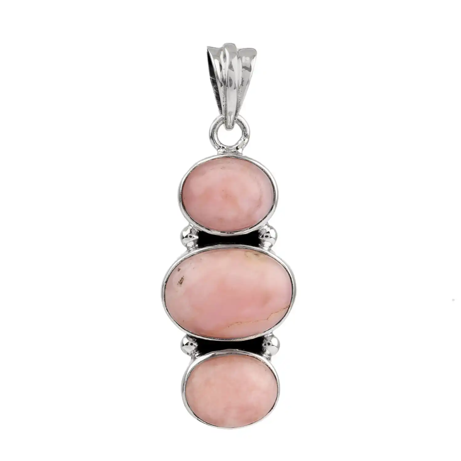 Pink Opal Silver Pendant