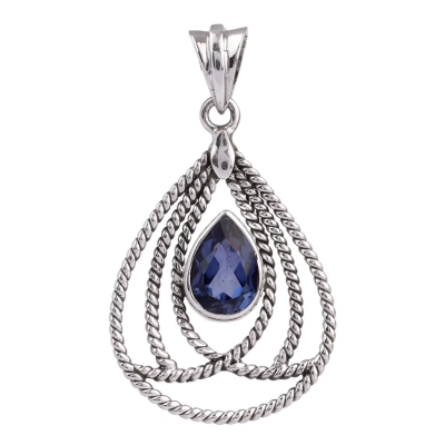 Blue Quartz Silver Pendant
