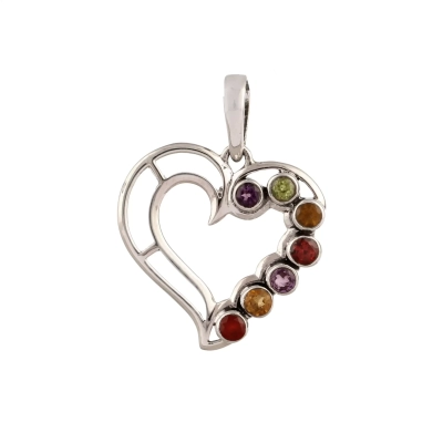 Multistone 925 Silver Pendant