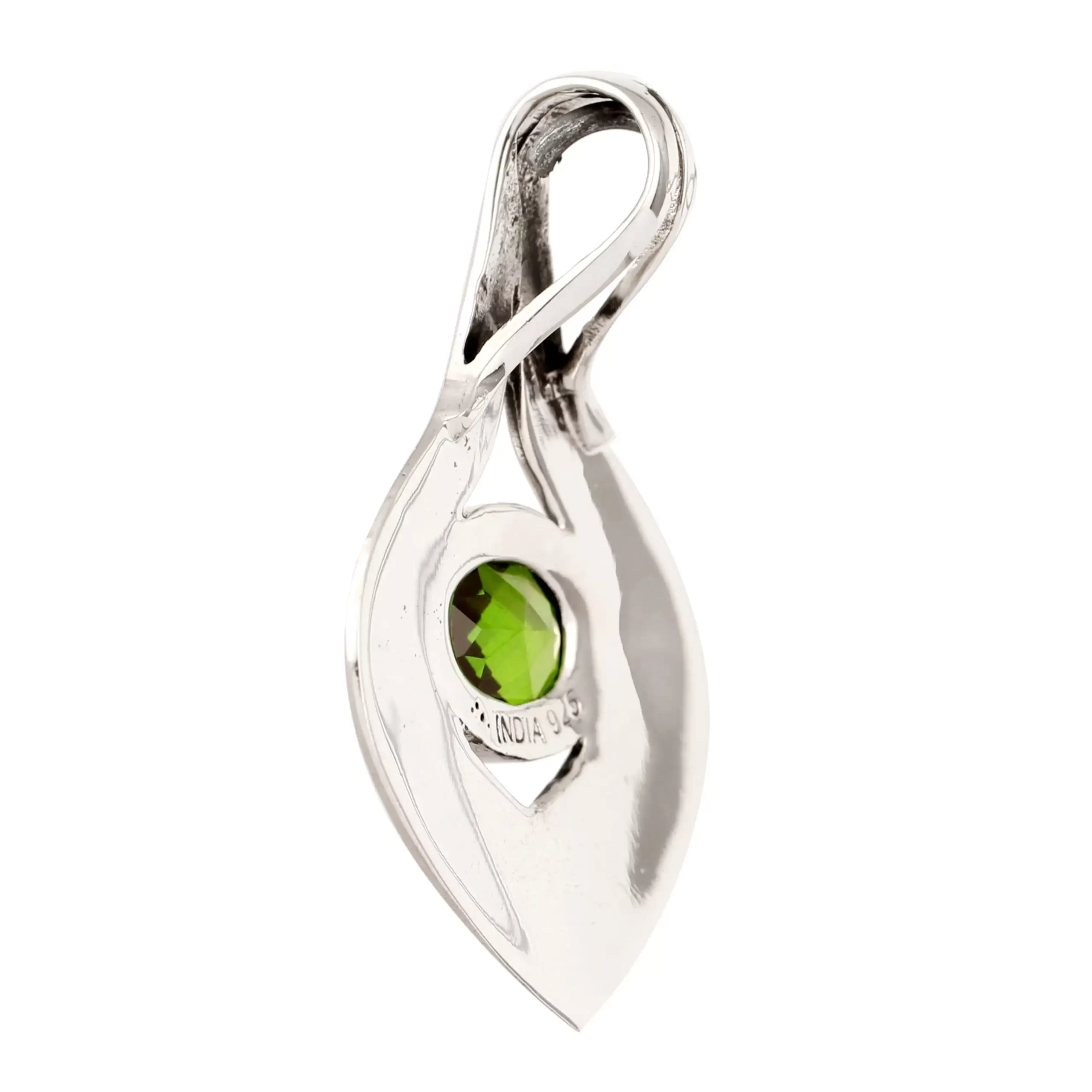 KSP-366E-1 Green Quartz Silver Pendant