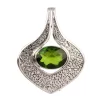 KSP-366E Green Quartz Silver Pendant