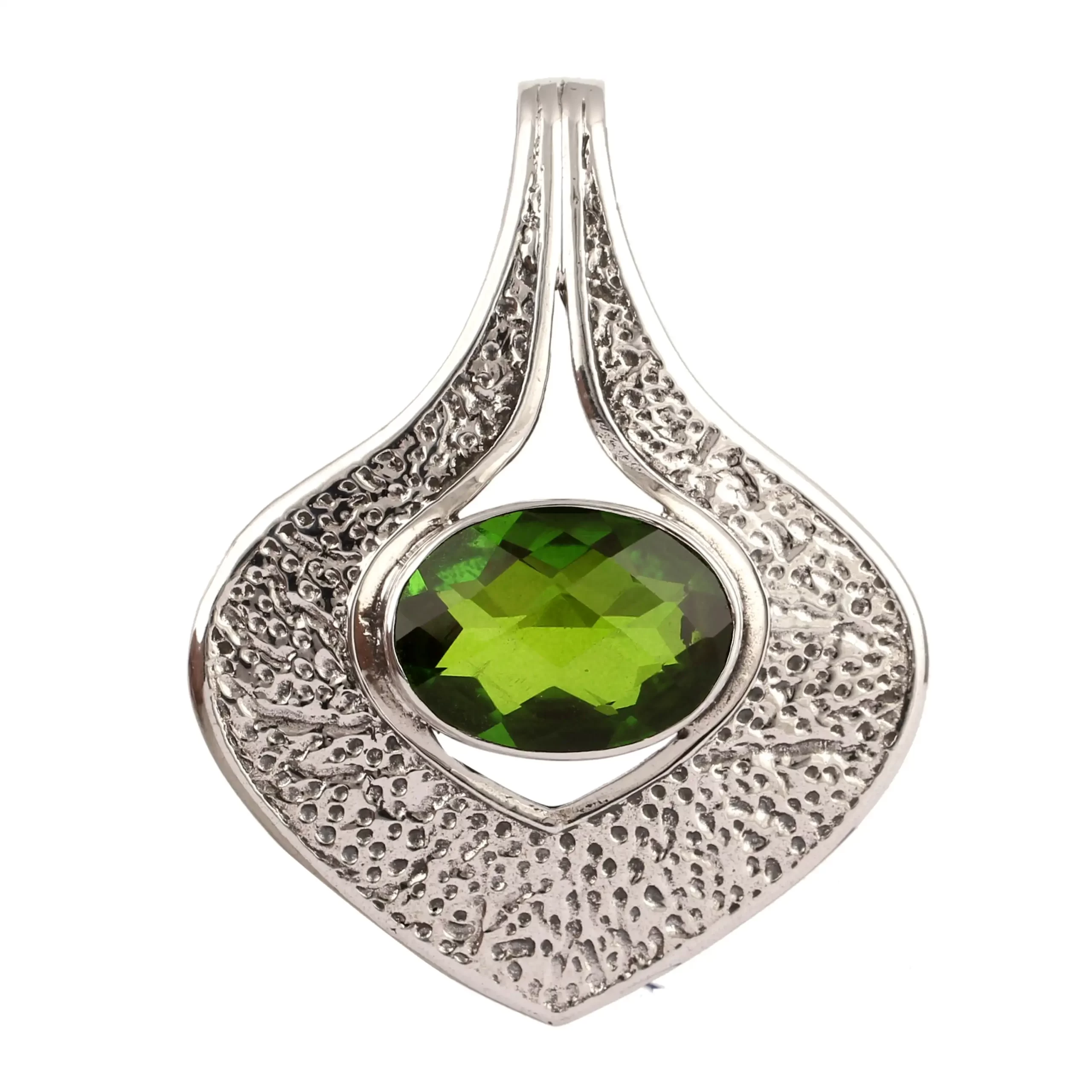 Green Quartz Silver Pendant