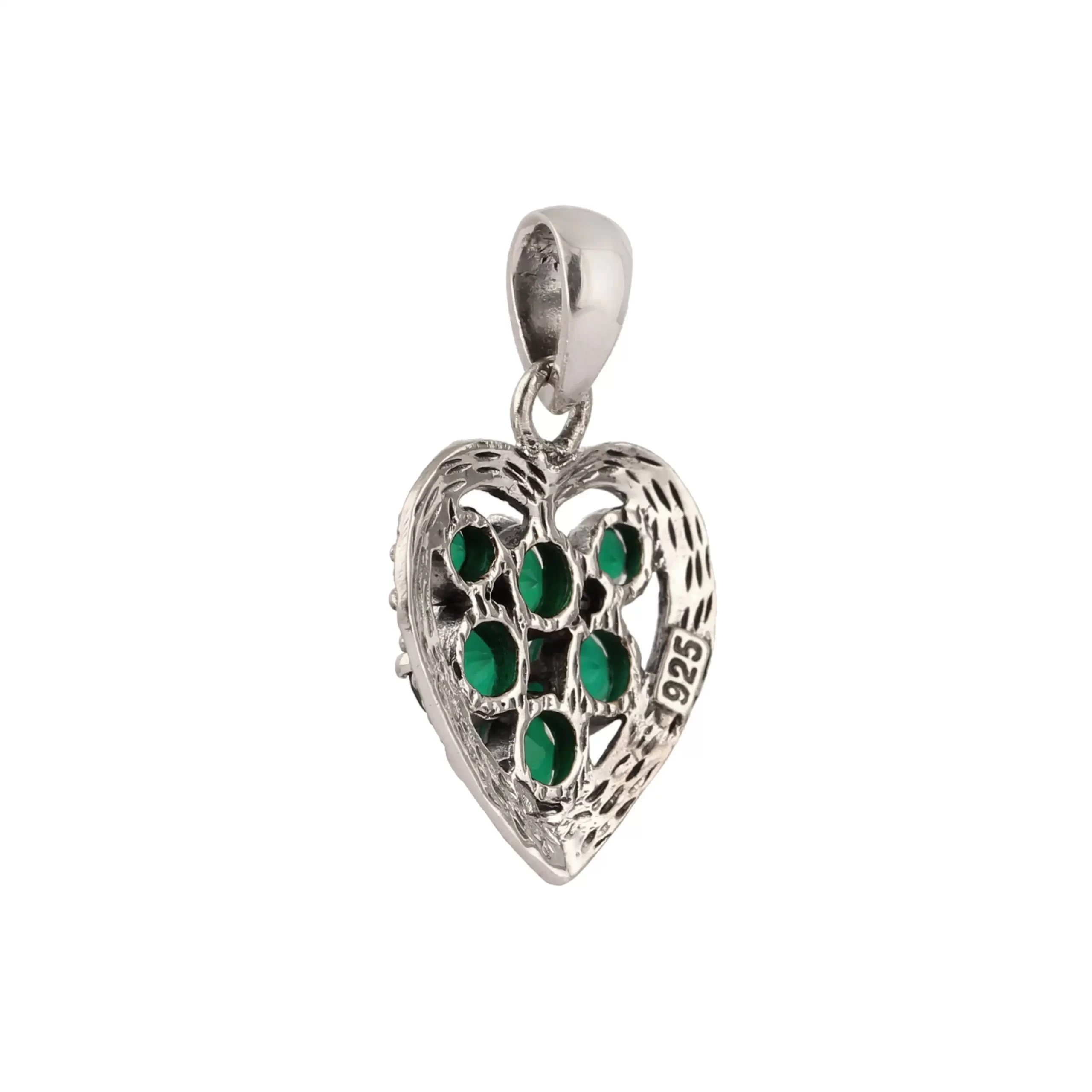 KSP-430-1 Green Onyx Silver Pendant