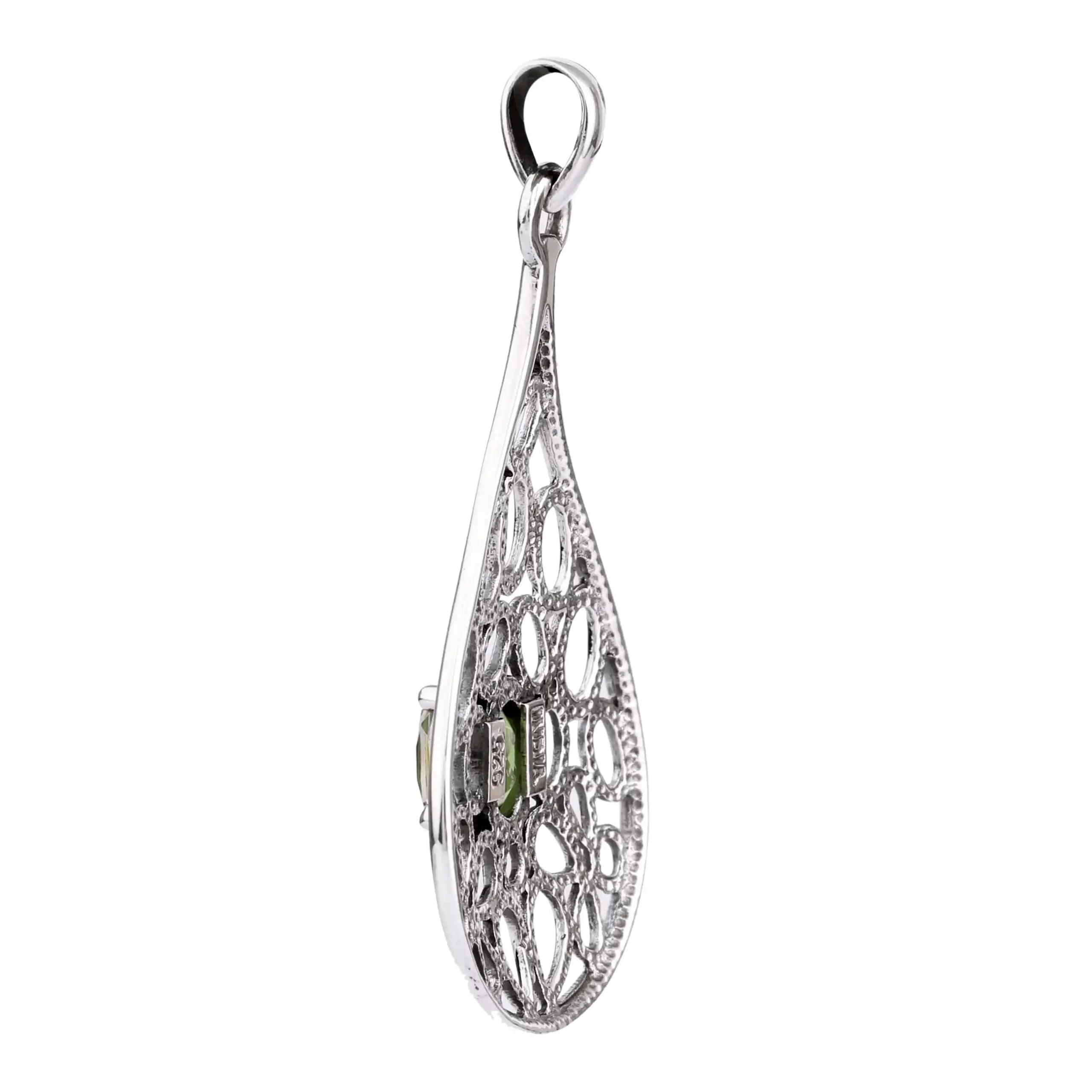 KSP-510B-1 Peridot 925 Silver Pendant