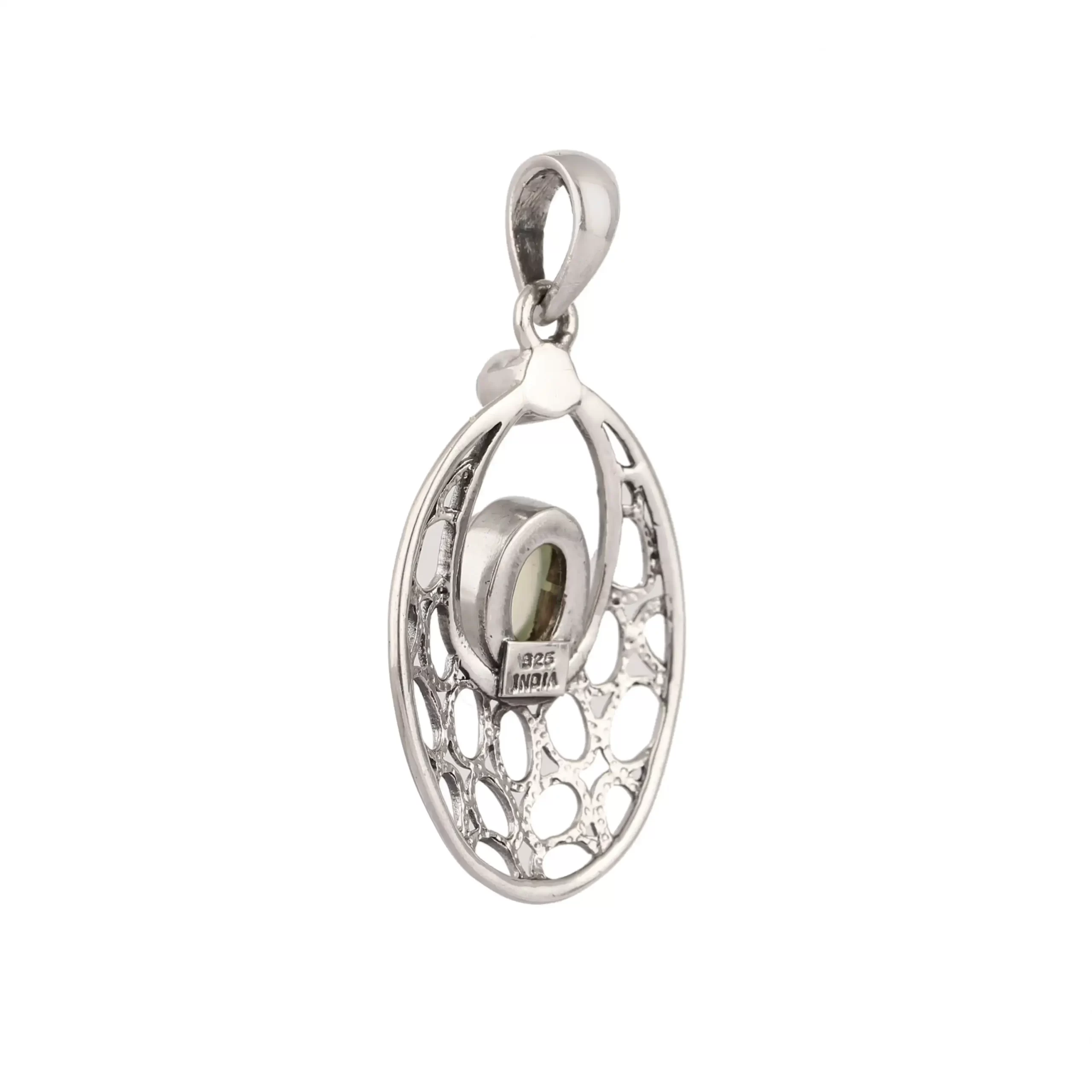 KSP-517-1 Prehnite, Jade Silver Pendant