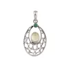 KSP-517 Prehnite, Jade Silver Pendant