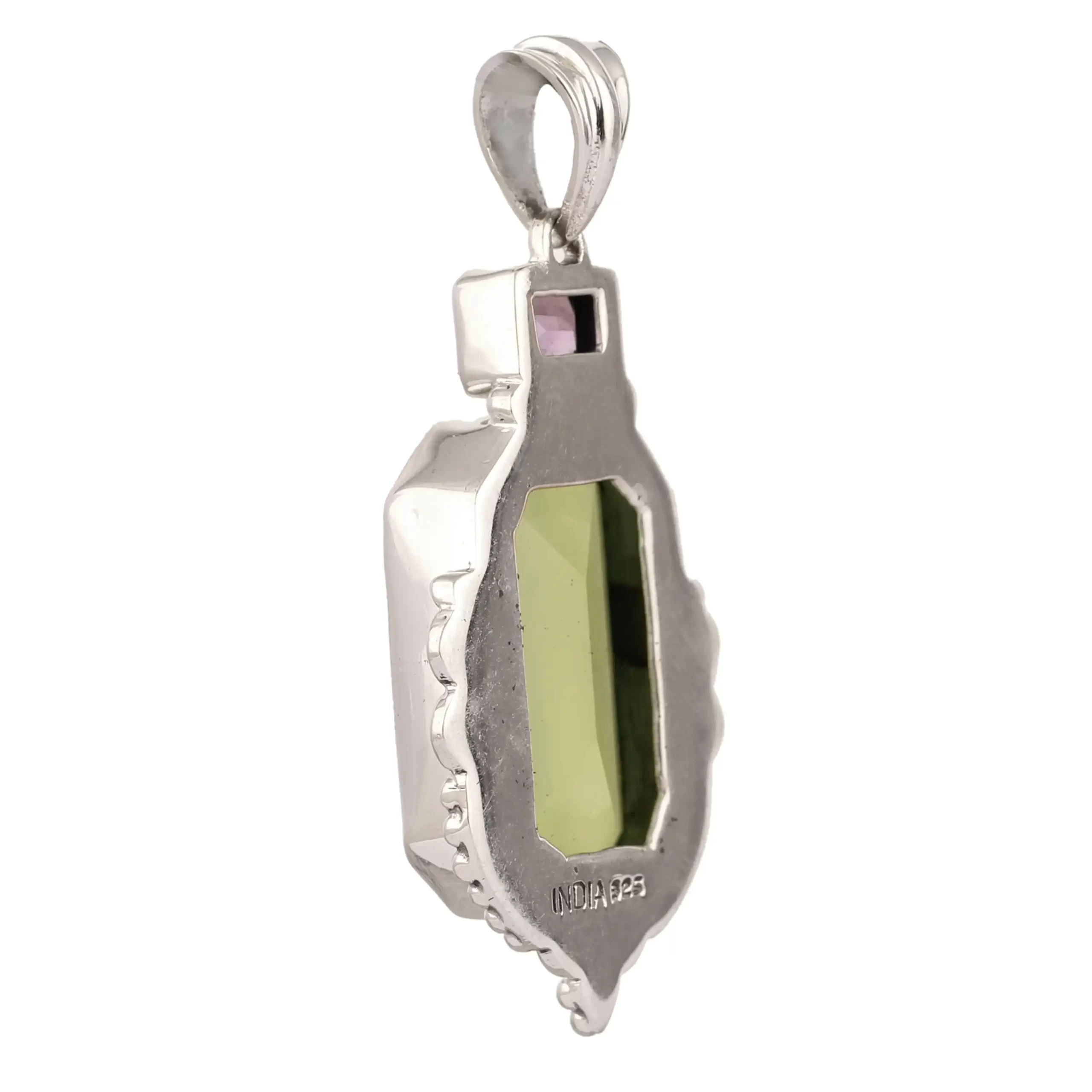KSP-555-1 Prehnite, Amethyst Pendant