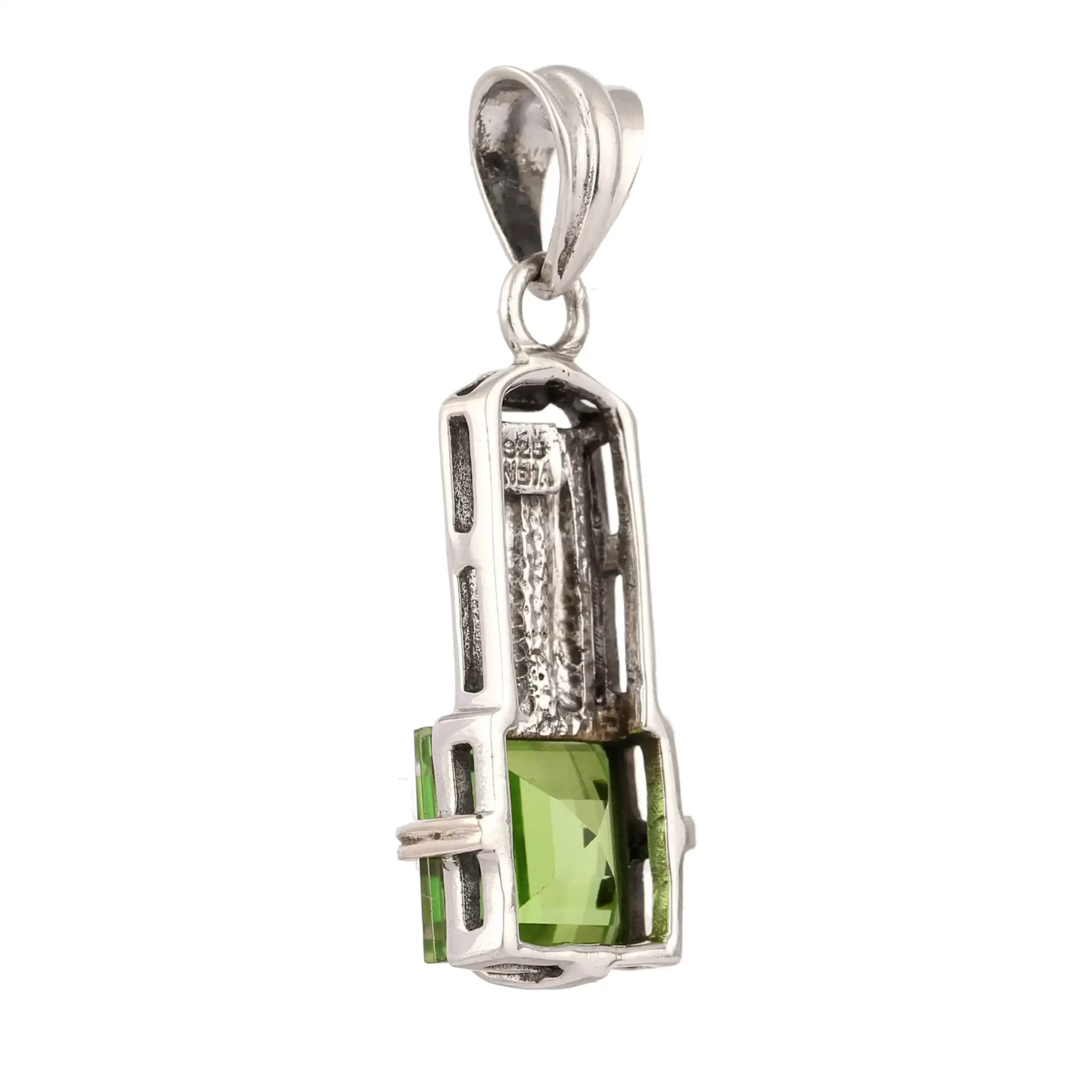 KSP-935-1 Green Quartz Silver Pendant