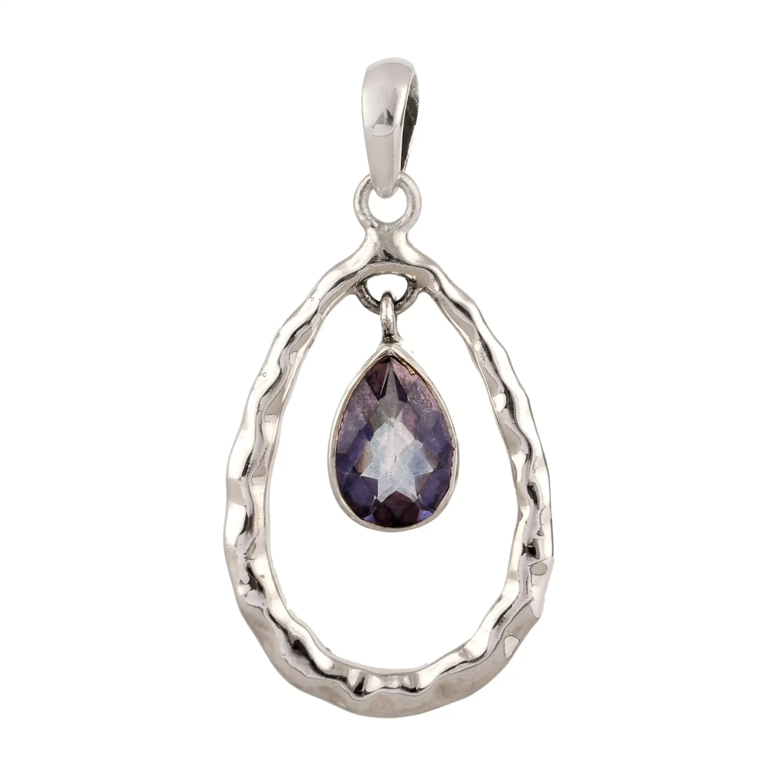 Iolite Quartz Silver Pendant