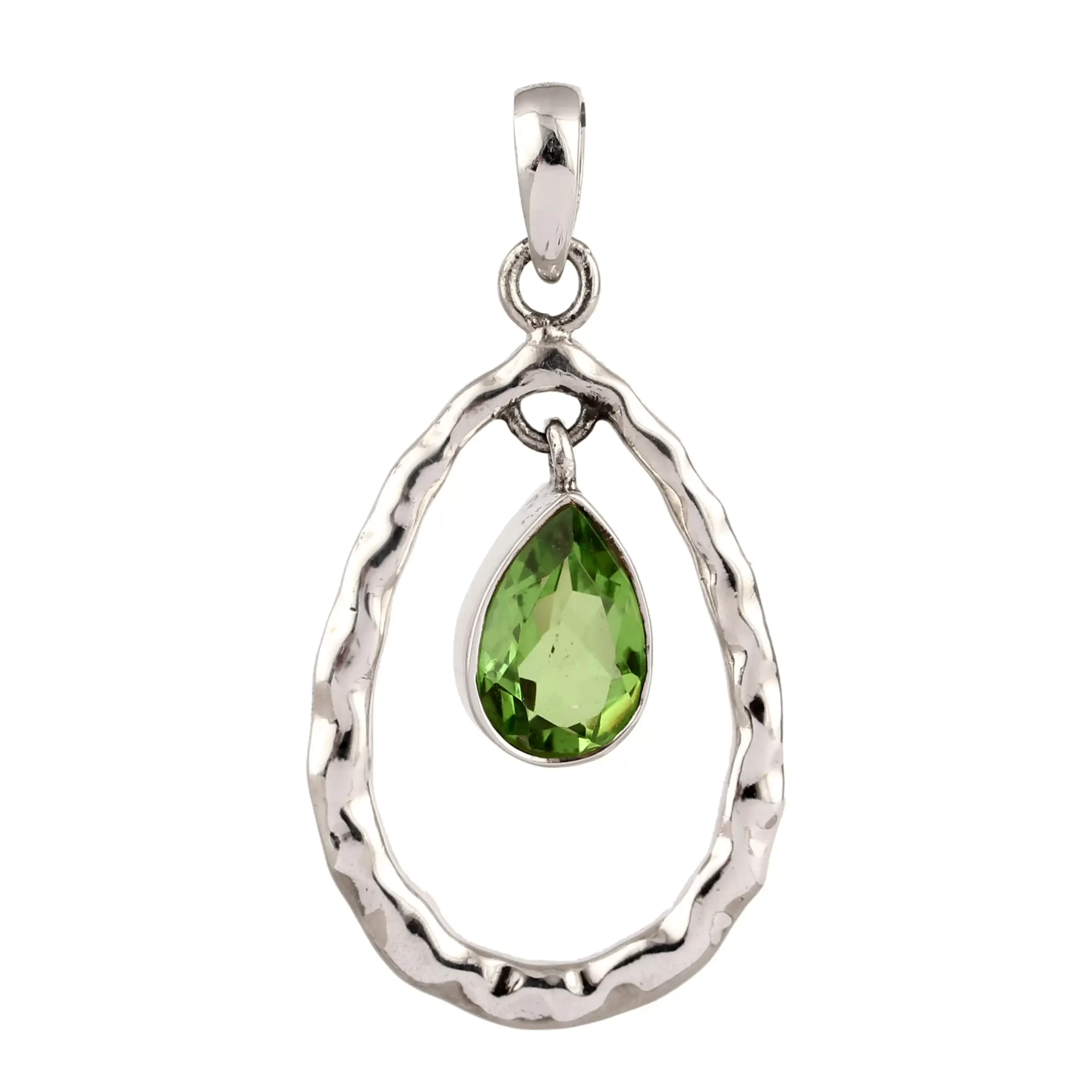 Green Quartz Silver Pendant