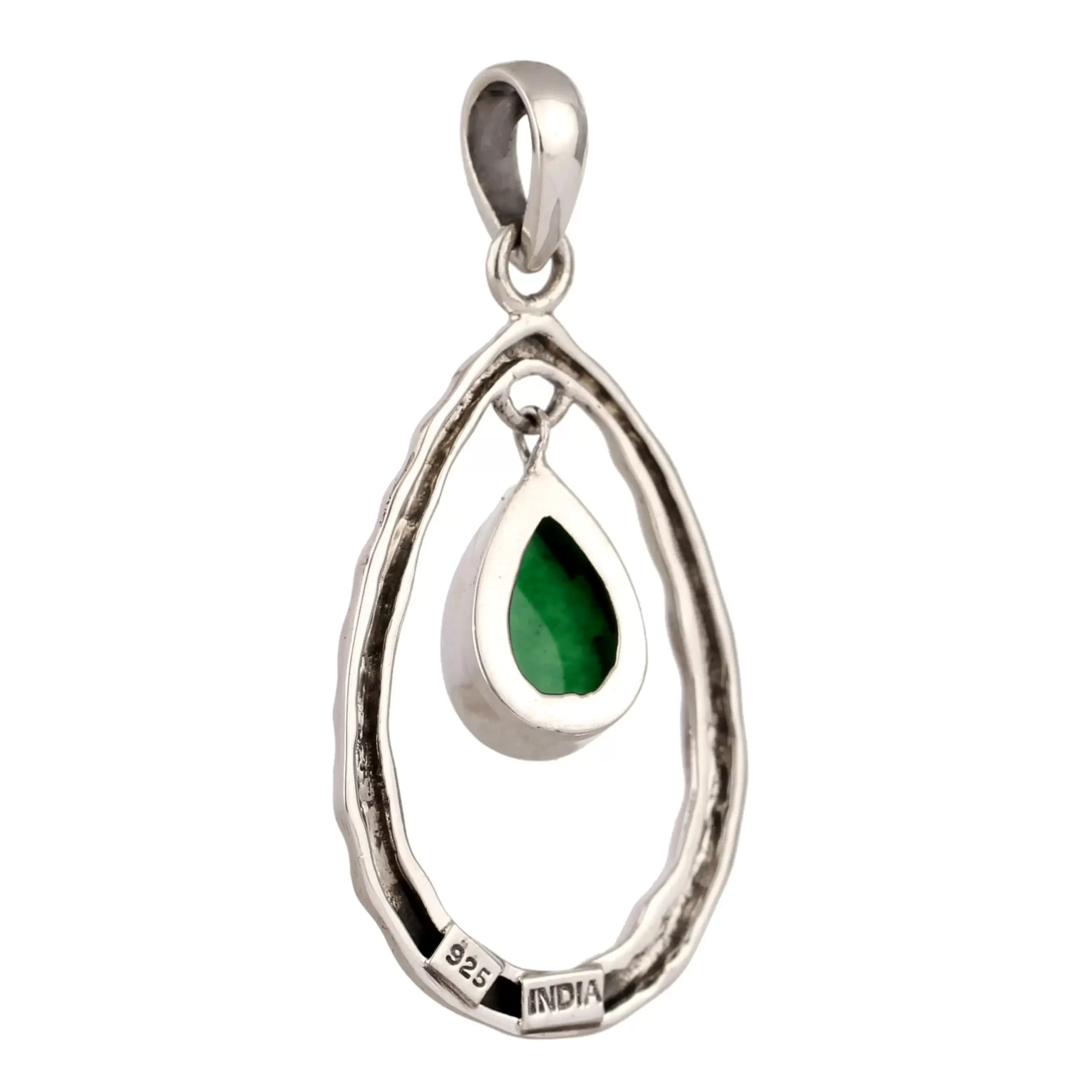 KSP-992C-1 Green Jade Silver Pendant